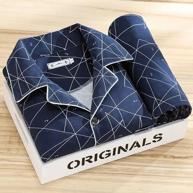 CloudStitch Pajama Set for Men | Classic Button-Up Comfort in Soft, Breathable Fabric