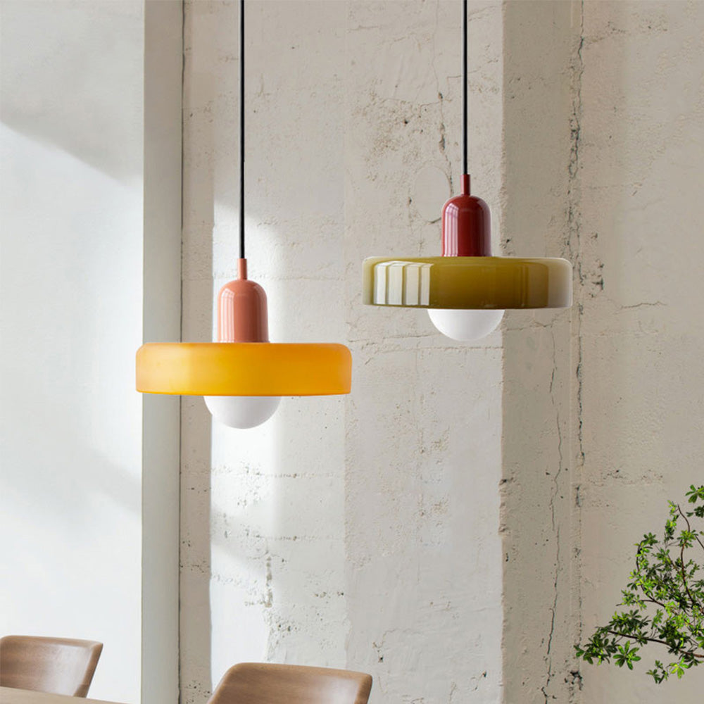 Studio Prisma Pendant | Art Glass Light in Bauhaus Luxe Palette