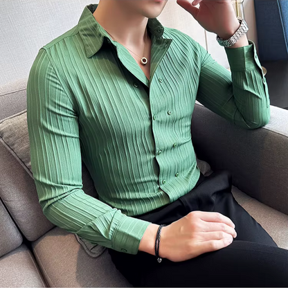 Arthur | Men’s Modern Oxford Stripe Shirt for Daily Outfits