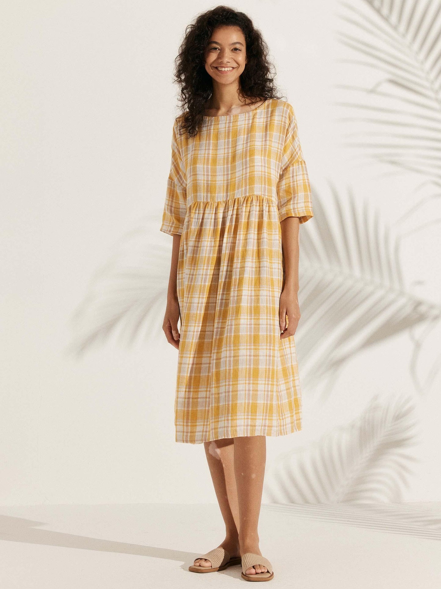 Piper | Women’s Linen A-Line Midi Dress