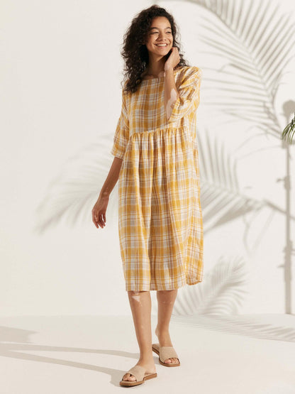 Piper | Women’s Linen A-Line Midi Dress