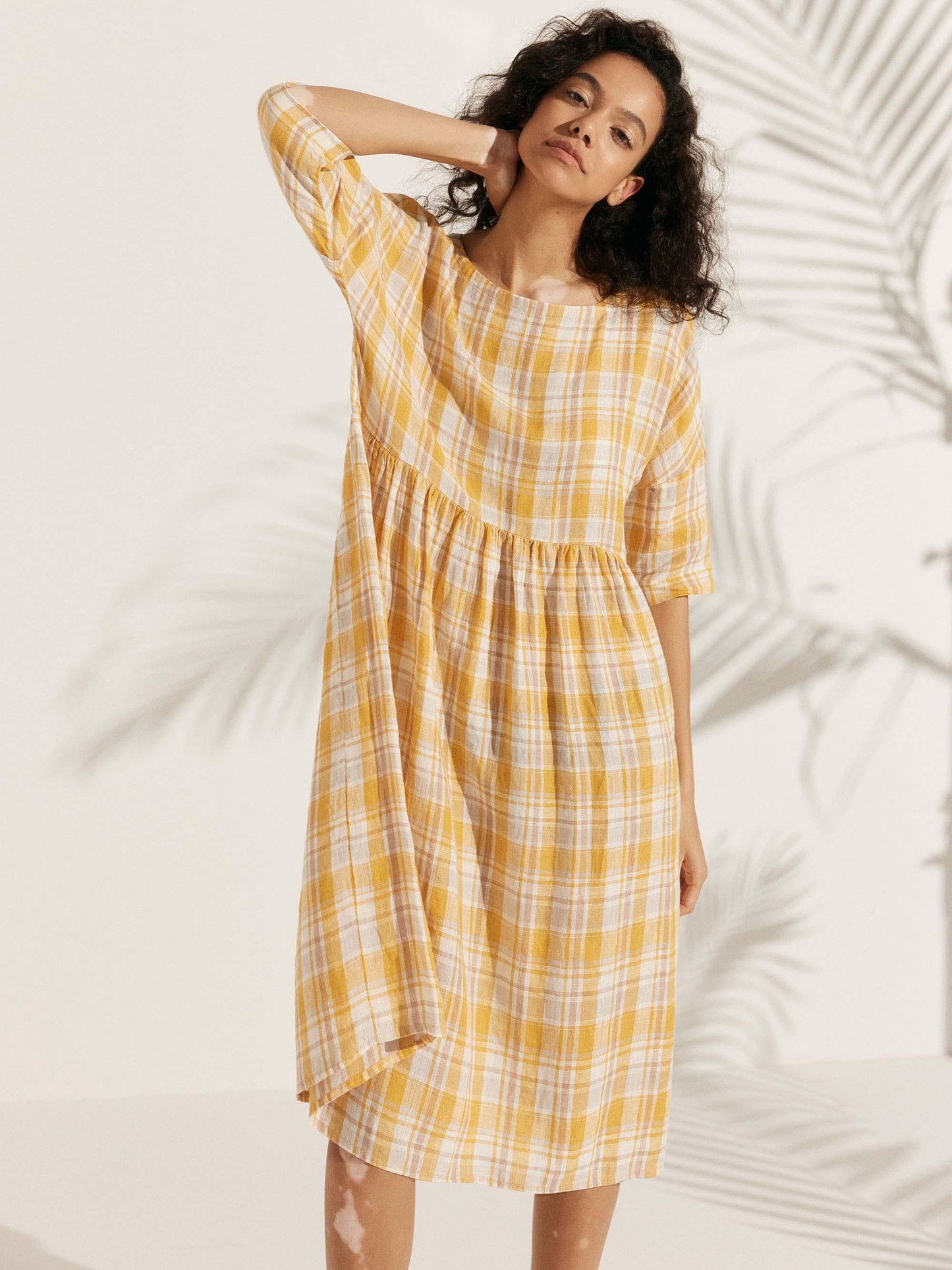 Piper | Women’s Linen A-Line Midi Dress