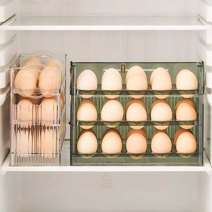 PureStore Egg Organizer | Space-Saving Clear Rolling Tray