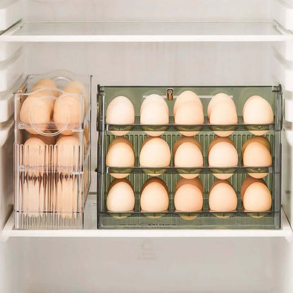 PureStore Egg Organizer | Space-Saving Clear Rolling Tray