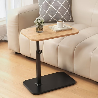 ModiSlide Side Table | Adjustable Wood & Metal C-Table for Sofa or Bedside Ease