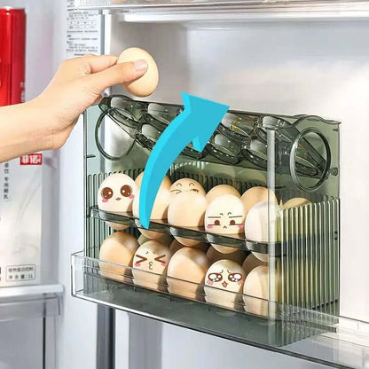 PureStore Egg Organizer | Space-Saving Clear Rolling Tray