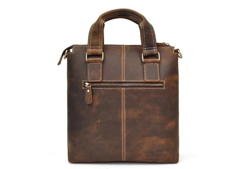 Classic Brown | Men's Leather Laptop Bag - 12 Inch, Water-Resistant, Durable Design-3
