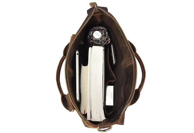 Classic Brown | Men's Leather Laptop Bag - 12 Inch, Water-Resistant, Durable Design-5