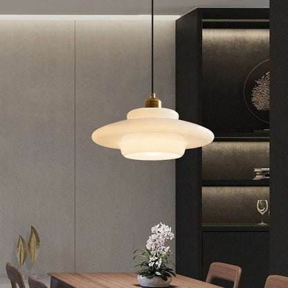 Opal Halo Pendant | Luxe Frosted Glass Light with Mid-Century Elegance