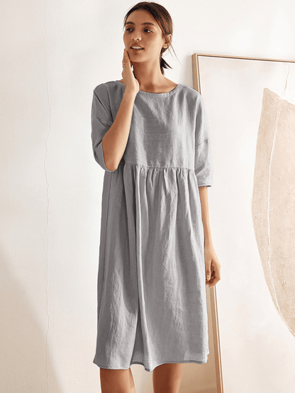 Piper | Women’s Linen A-Line Midi Dress