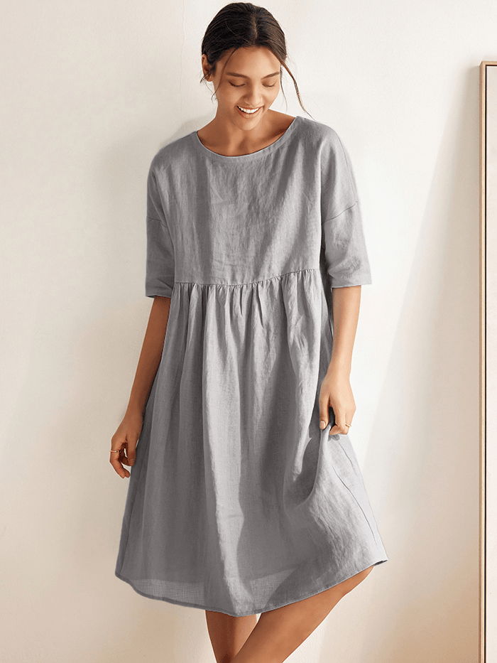 Piper | Women’s Linen A-Line Midi Dress