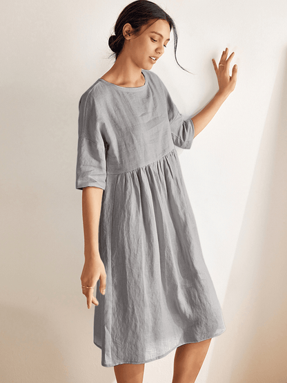 Piper | Women’s Linen A-Line Midi Dress