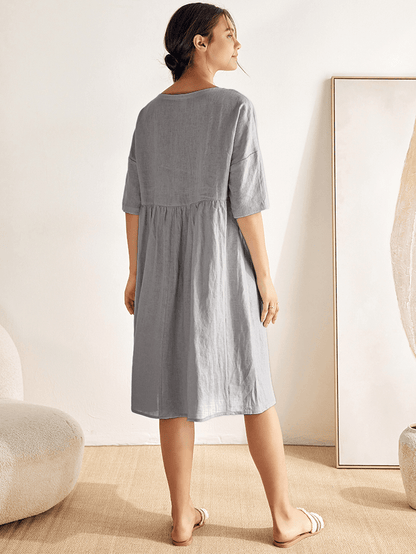 Piper | Women’s Linen A-Line Midi Dress