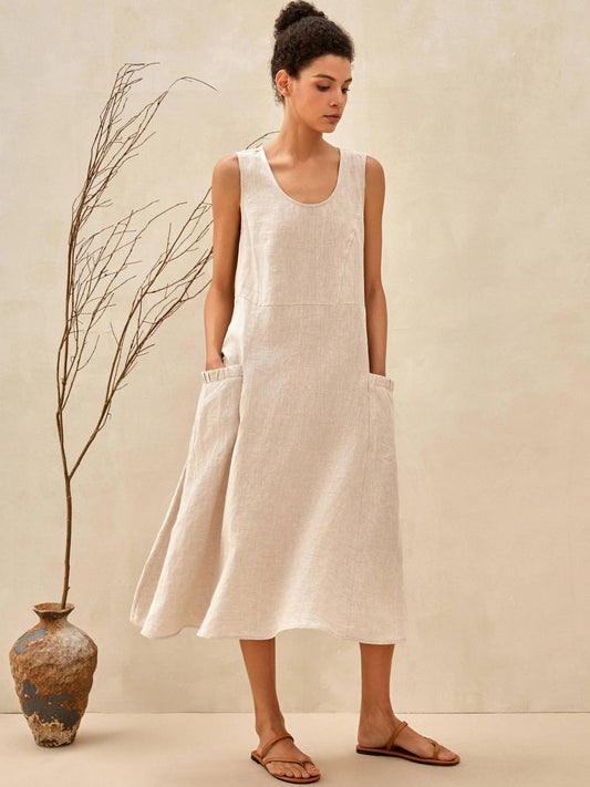 Giana | Women's Linen Swing Beach Tank Dress
