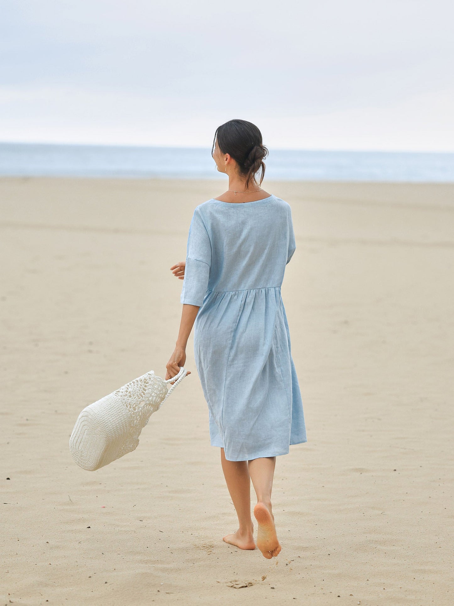 Piper | Women’s Linen A-Line Midi Dress