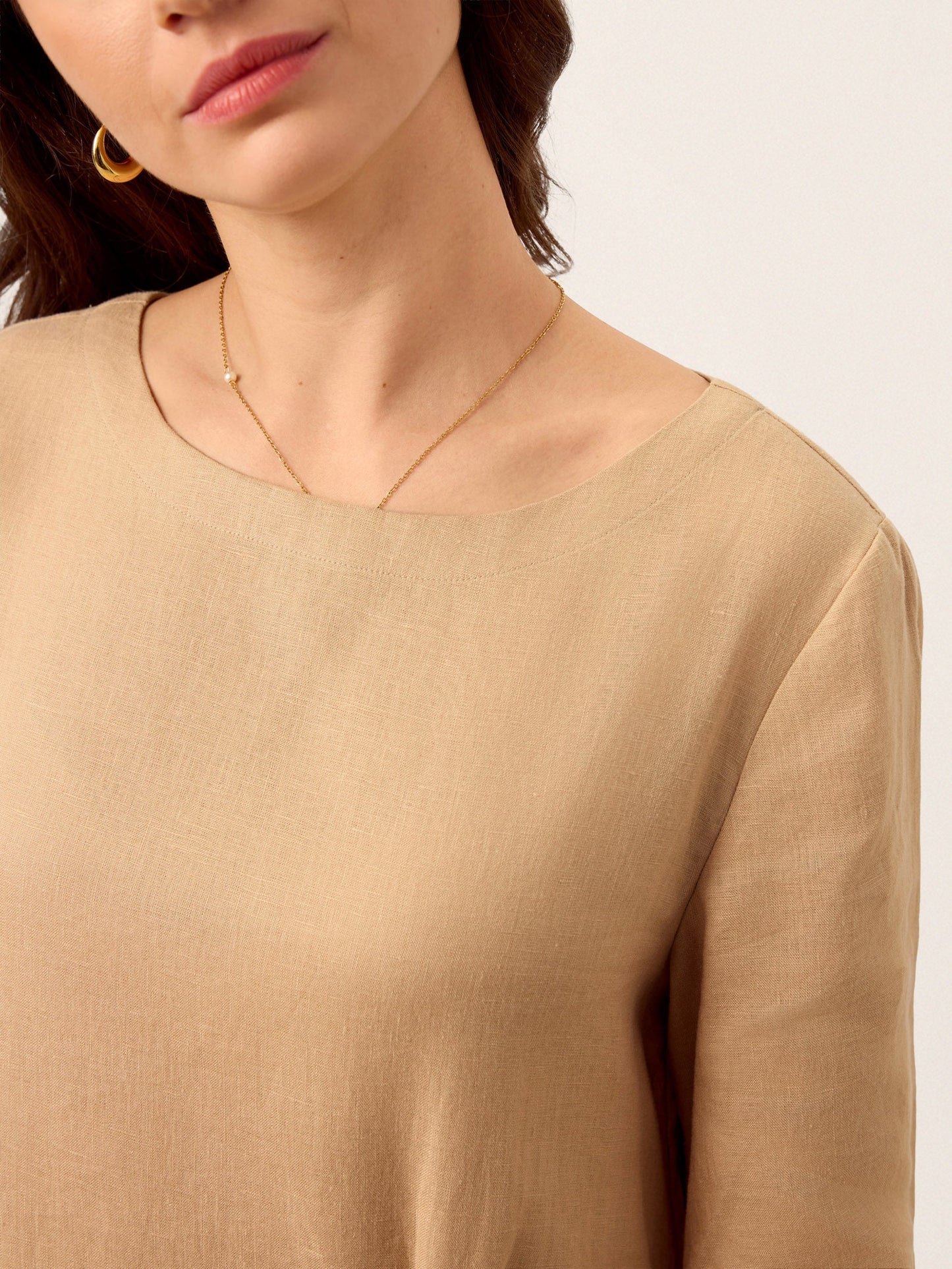 Addison | Women’s Linen Side-Gathered Bow Maxi Dress