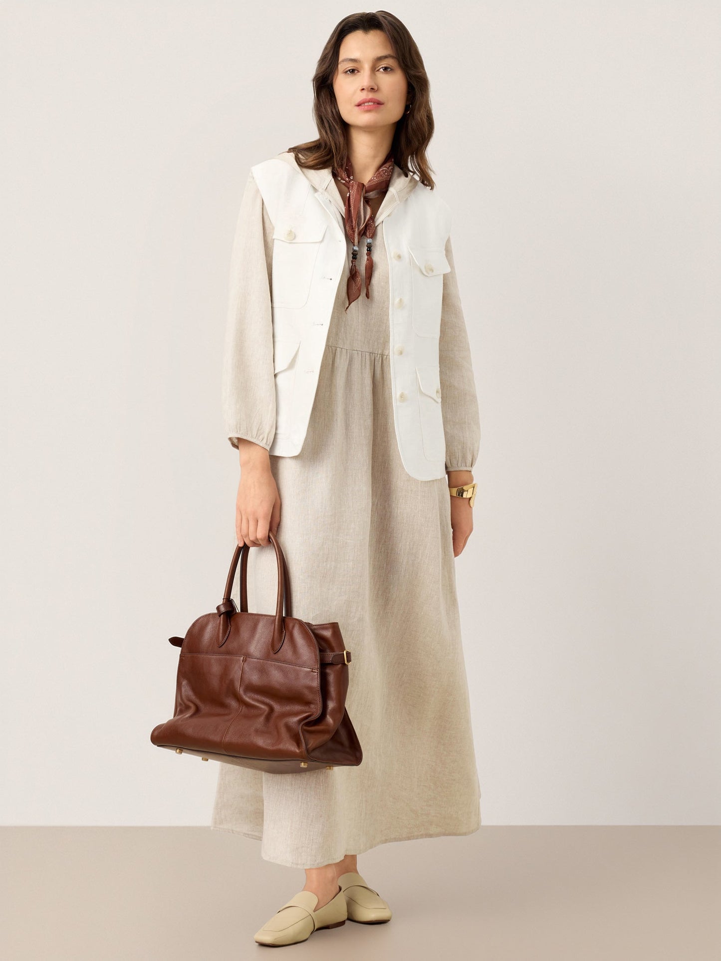 Avery | Women’s Linen Sculpted Hood Caftan Maxi Dress