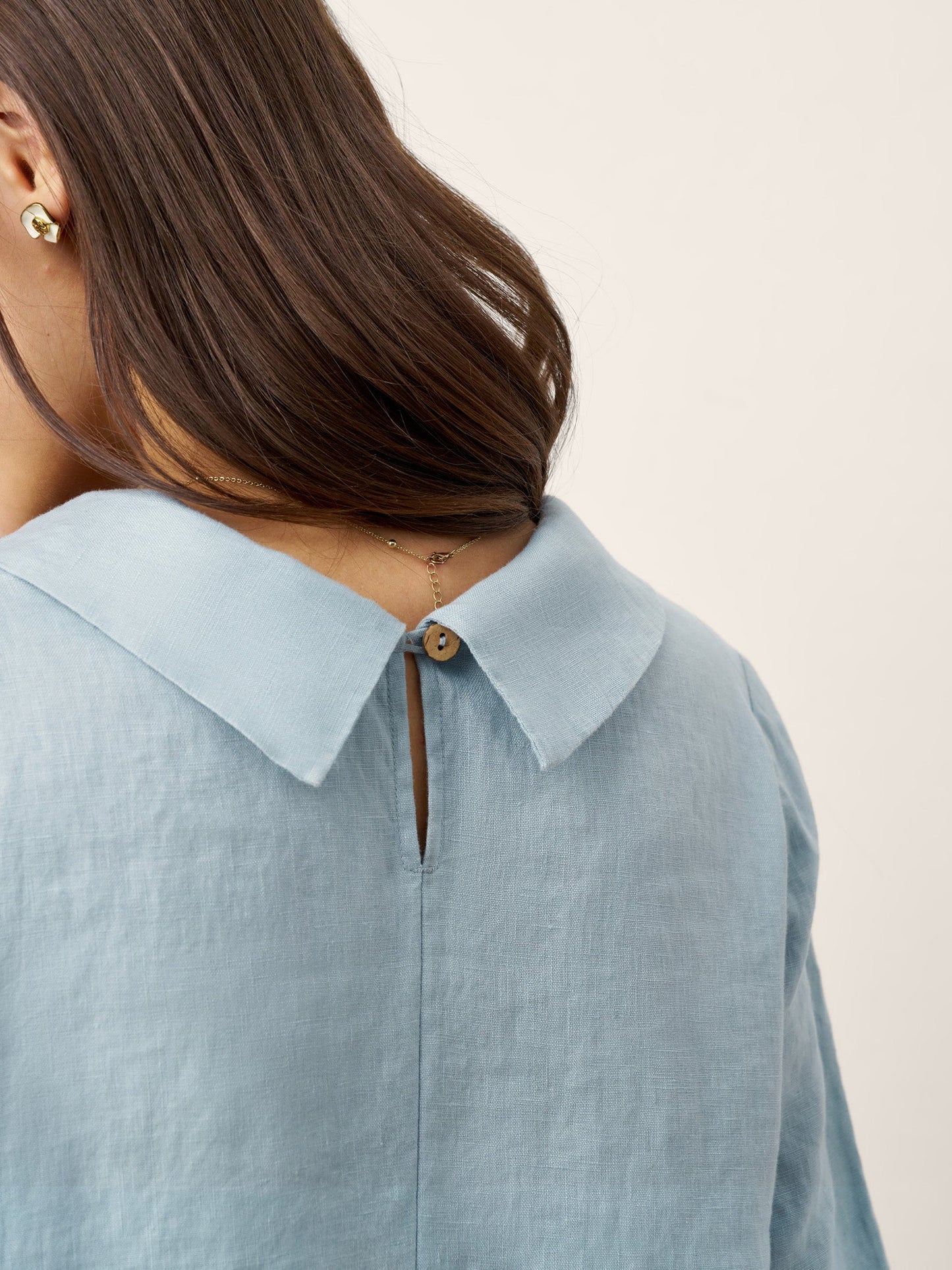 Cassidy | Women’s Linen Rolled Collar Asymmetric Button Maxi Dress