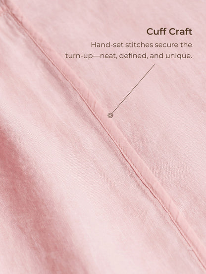 Cora | Women’s Blush Linen Sleeveless Pleated Midi Dress