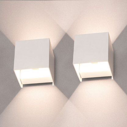 Minimalist Pair | HaloCube Wireless LED Wall Lamps