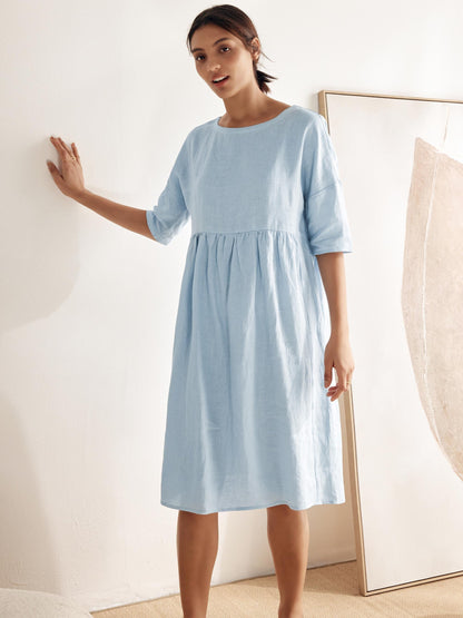 Piper | Women’s Linen A-Line Midi Dress
