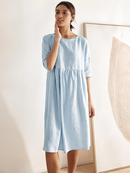 Piper | Women’s Linen A-Line Midi Dress