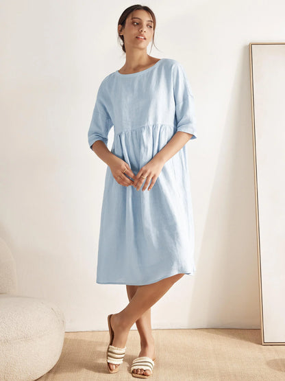 Piper | Women’s Linen A-Line Midi Dress