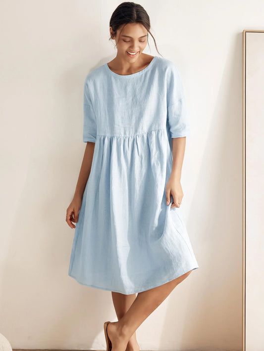 Piper | Women’s Linen A-Line Midi Dress