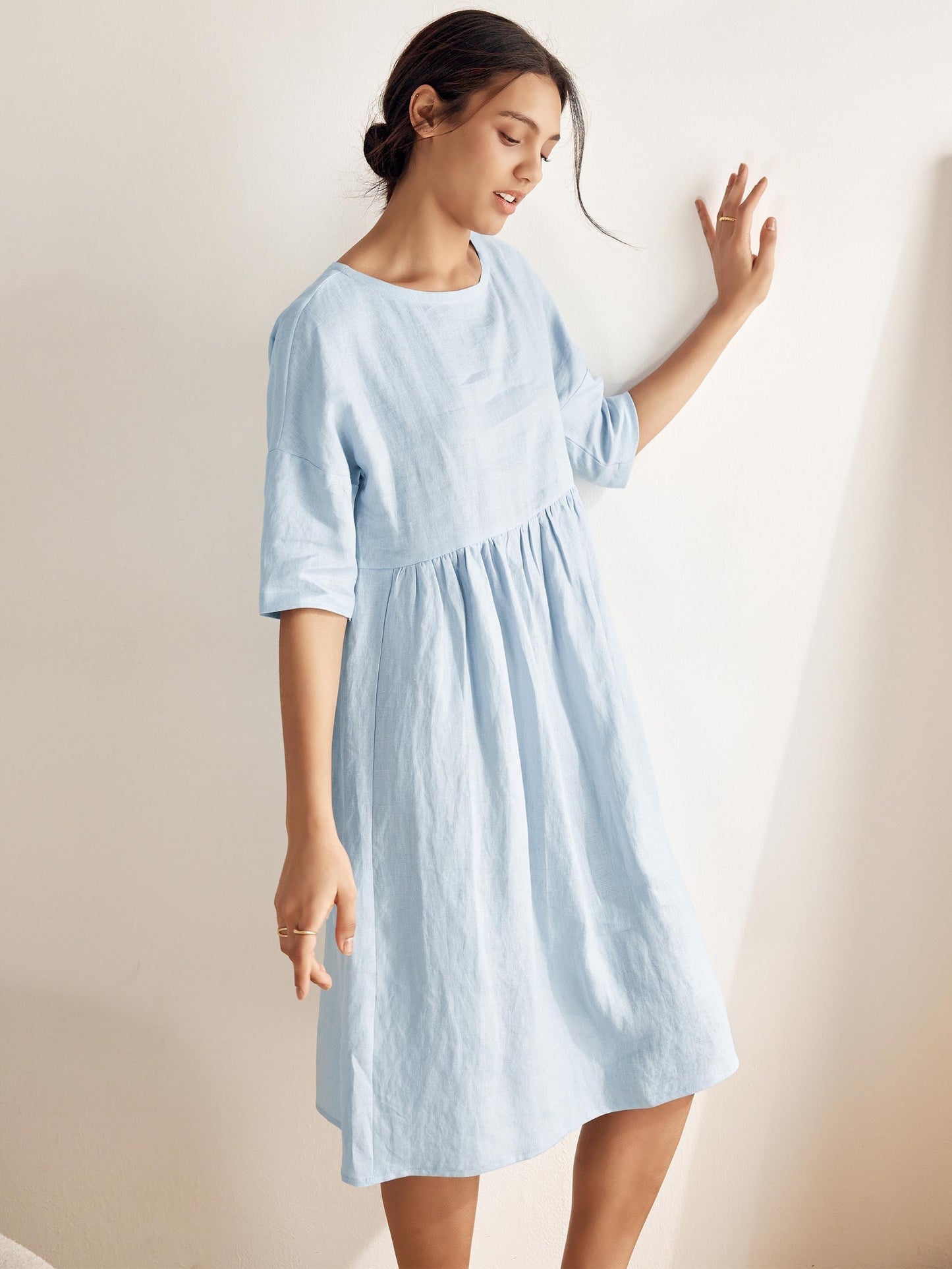 Piper | Women’s Linen A-Line Midi Dress
