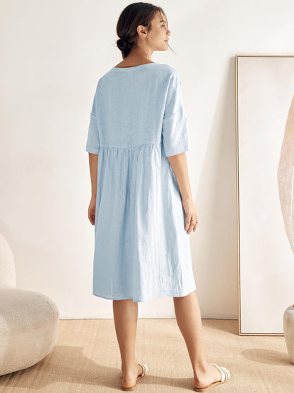 Piper | Women’s Linen A-Line Midi Dress