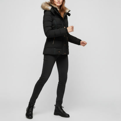 Chloe | Women’s Warm Down Puffer Jacket with Faux Fur Hood