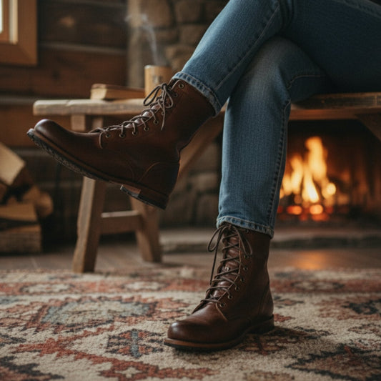 Mary | Women’s Leather Boots with Round Toe and Mid-Height Shaft