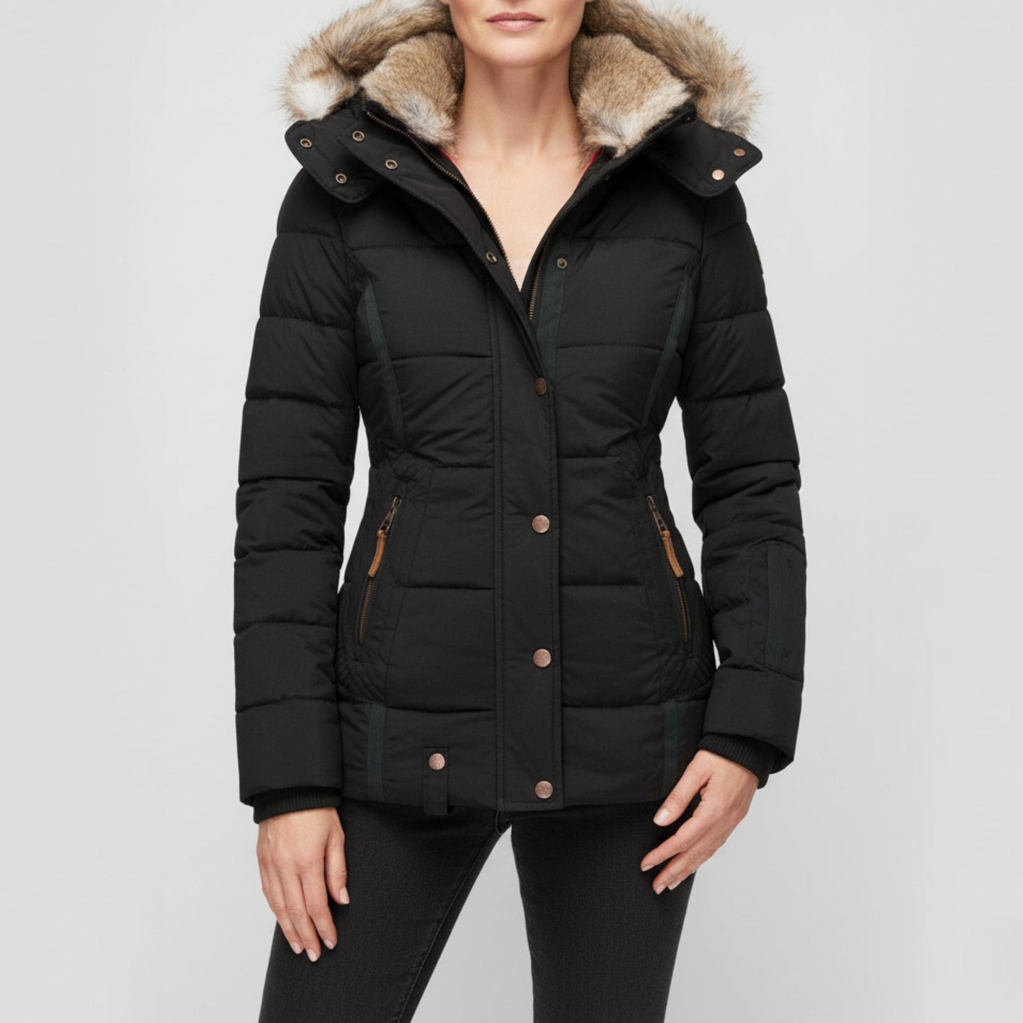 Chloe | Women’s Warm Down Puffer Jacket with Faux Fur Hood