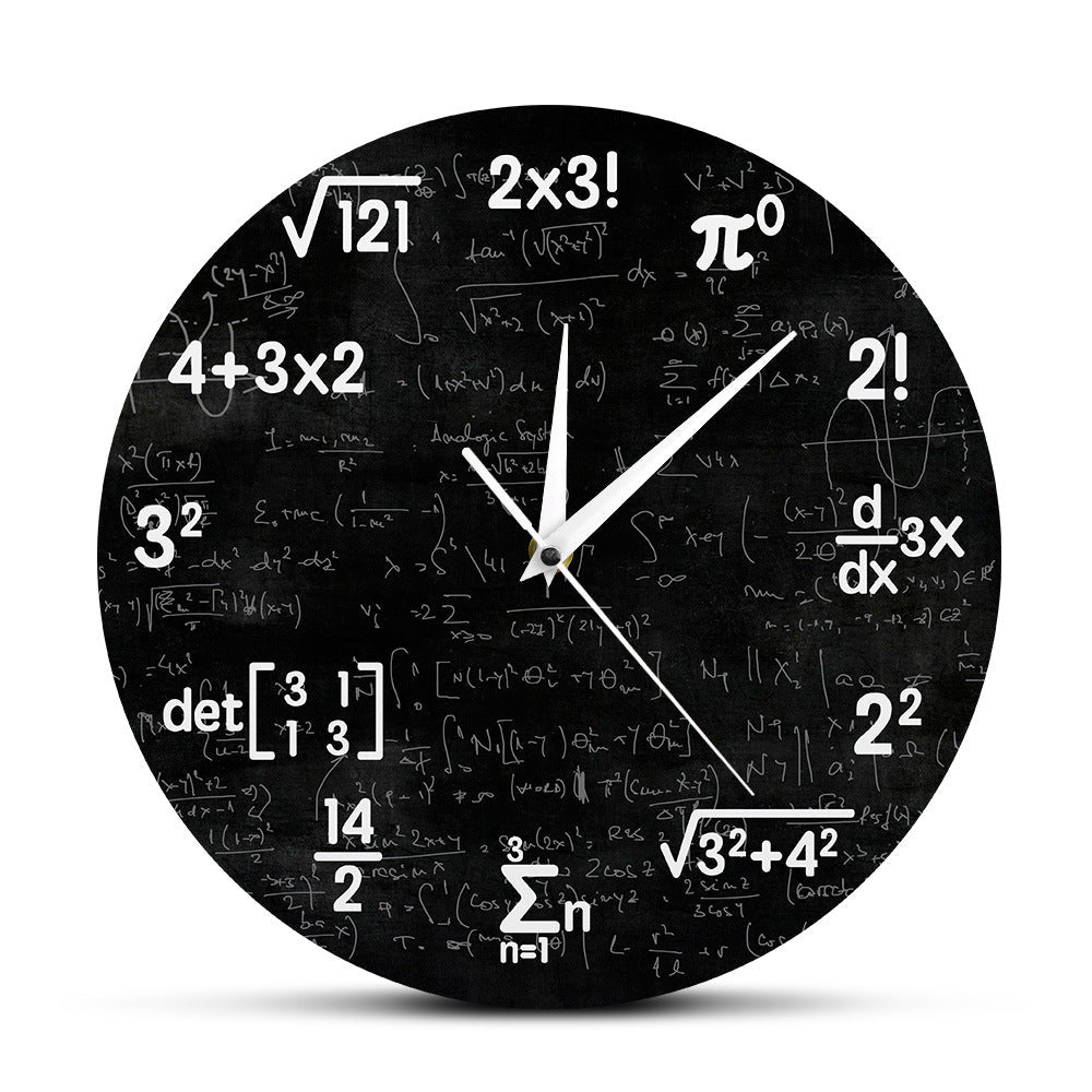 Numérix Wall Clock | Bold Equations in Monochrome Style
