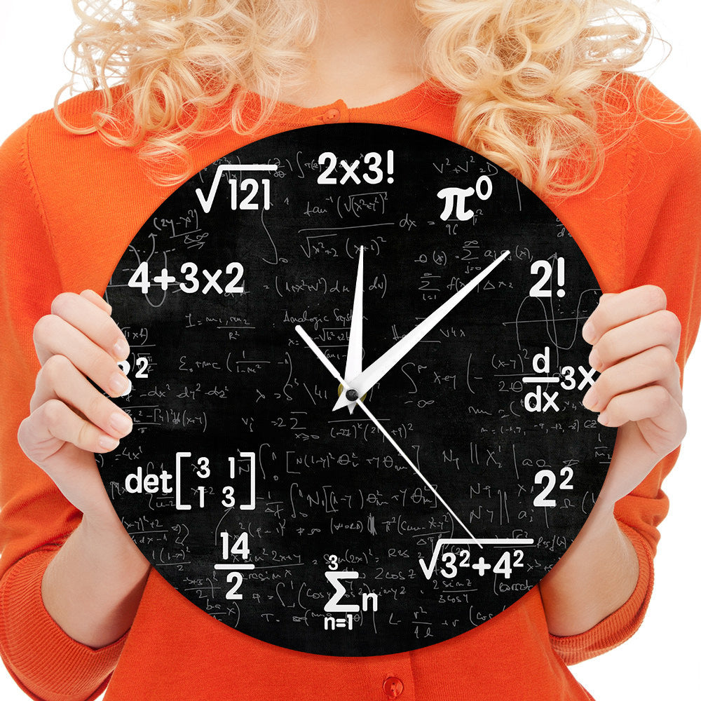Numérix Wall Clock | Bold Equations in Monochrome Style