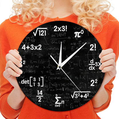Numérix Wall Clock | Bold Equations in Monochrome Style