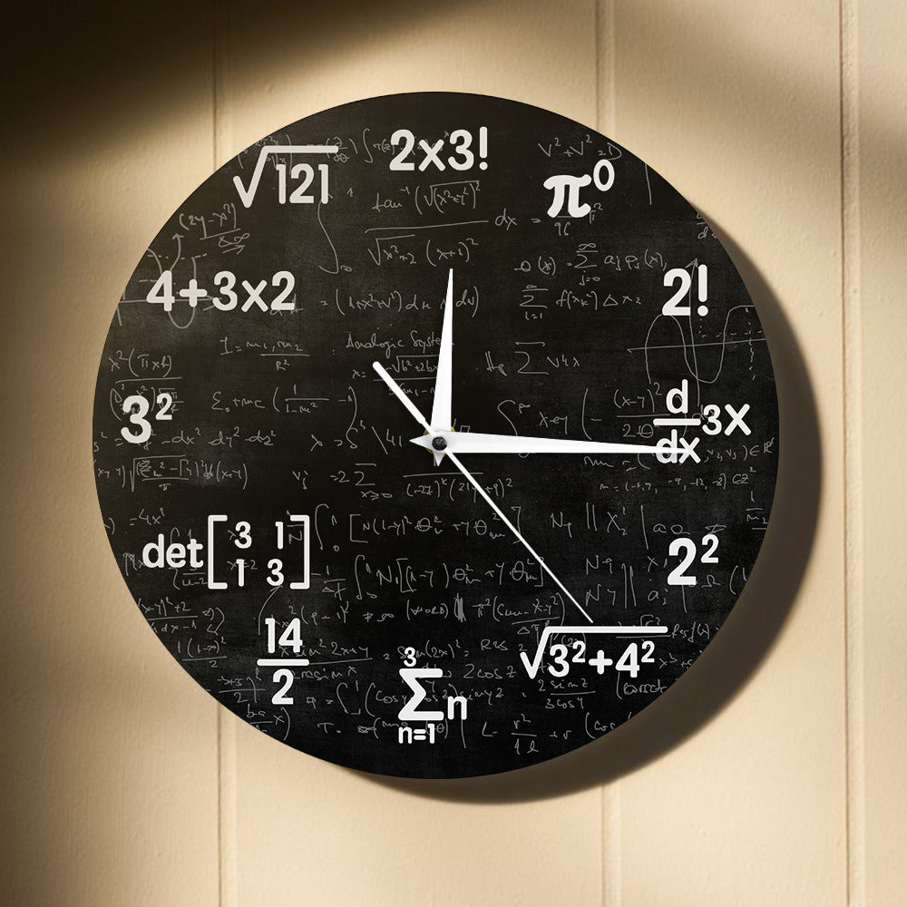 Numérix Wall Clock | Bold Equations in Monochrome Style