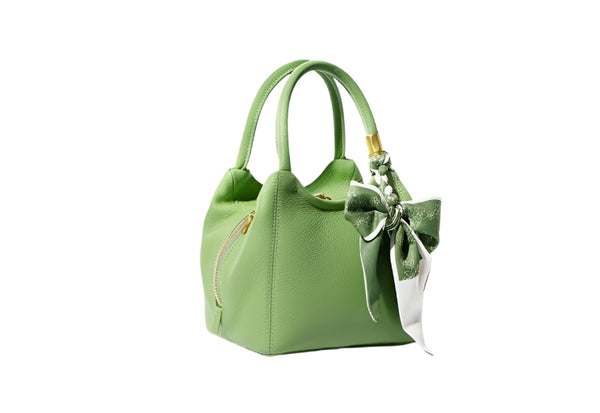 Green | Women's Leather Tote Crossbody Handbag-2