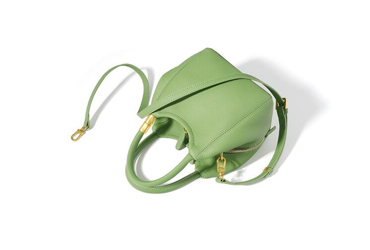 Green | Women's Leather Tote Crossbody Handbag-3