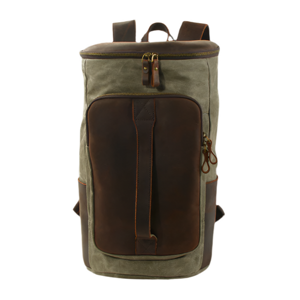 Variant image for Vintage Canvas Rucksack | Durable Travel Backpack with Laptop Compartment-2