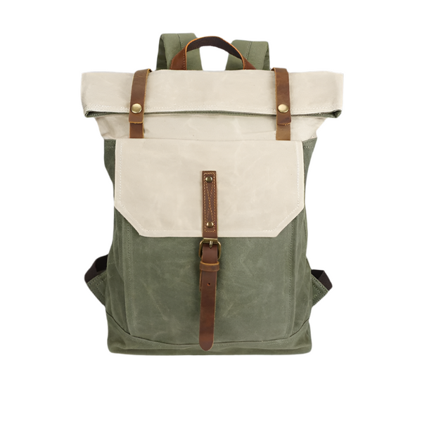 Variant image for Dakota | Vintage Travel Laptop Backpack with Waxed Canvas and Leather-1