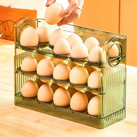 PureStore Egg Organizer | Space-Saving Clear Rolling Tray