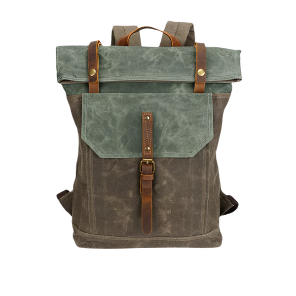 Variant image for Dakota | Vintage Travel Laptop Backpack with Waxed Canvas and Leather-2