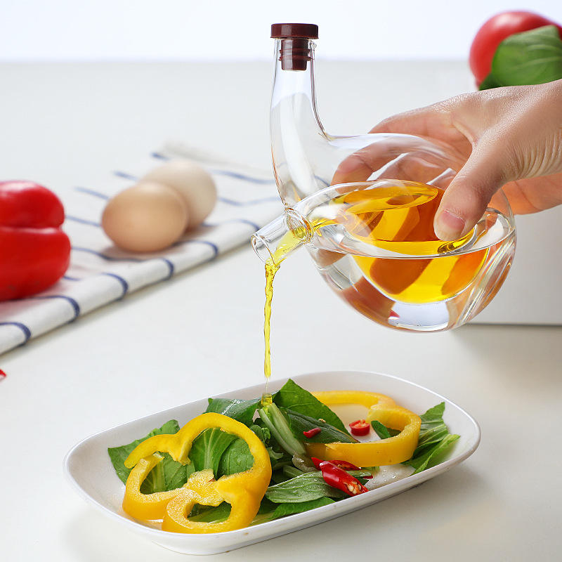 2-in-1 Oil and Vinegar Dispenser | Double Glass Cruet Bottle