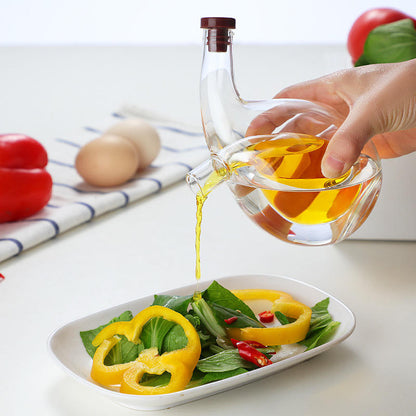 2-in-1 Oil and Vinegar Dispenser | Double Glass Cruet Bottle