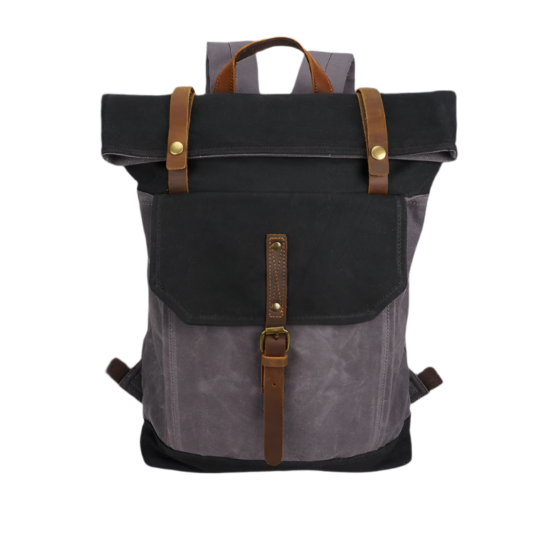 Variant image for Dakota | Vintage Travel Laptop Backpack with Waxed Canvas and Leather-3
