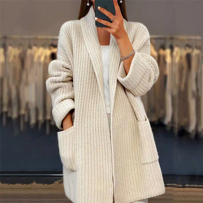 Odette | Women’s Chunky Knit Shawl Collar Cardigan