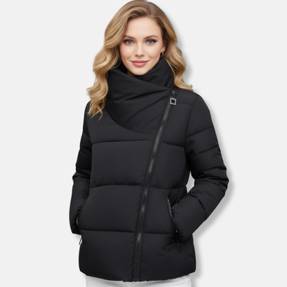 Clara | Women’s Warm Quilted Jacket with Funnel Neck and Zipper