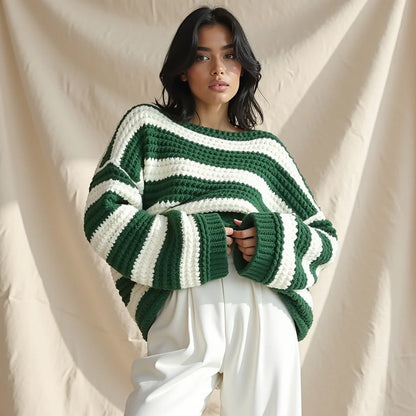 Camille | Women’s Bold Striped Sweater with Relaxed Fit