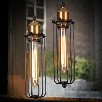 Retro Factory Look | RusticGlow Metal Cage Pendant